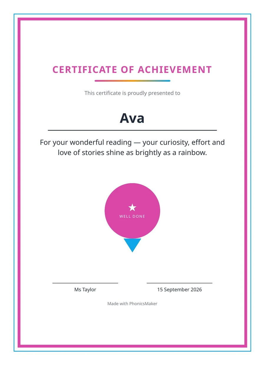 A real page made by Certificate