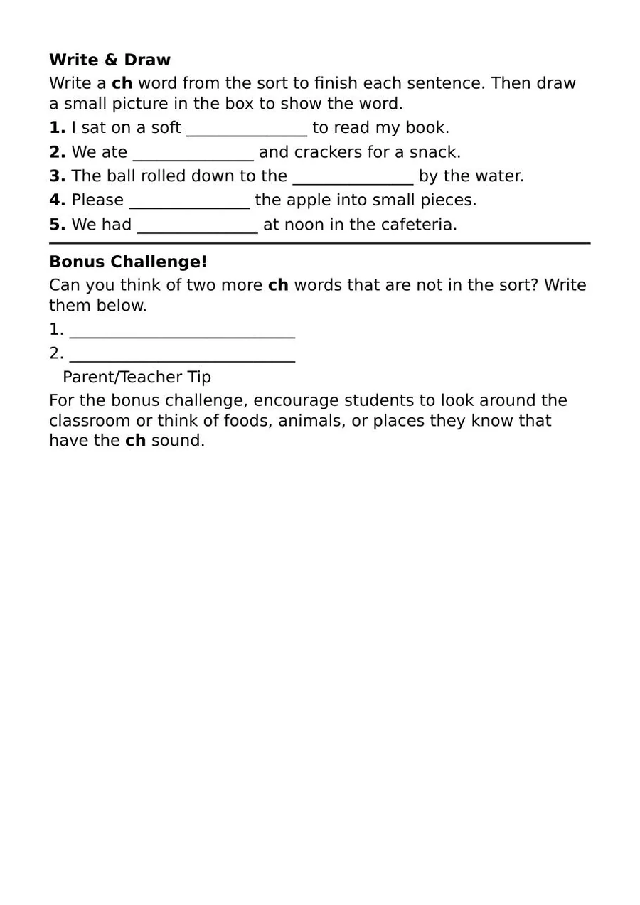 A real page made by Phonics Worksheet Generator